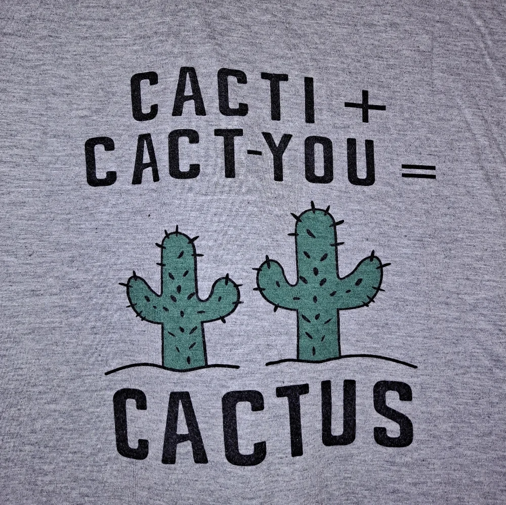 Cactus short sleeve shirt funny cacti relationship math top math plants party